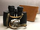 12075 Columbia Vintage Extra Wide Field Glasses Binoculars Coated Leather Case