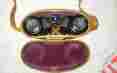 25329 Vintage Binoculars 7x35 Double Coated W Leather Case With Compass Japan Made