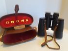 3052 Crown Vintage Coated Optics Binoculars With Case