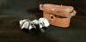 7715 Queen Vintage Binoculars Brown Leather Case No
