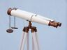 842010102394 Generic Floor Standing Admirals Antique Copper With White Leather Binoculars