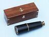 842010107207 Generic Deluxe Class Admirals Antique Copper Leather Spyglass Telescope With