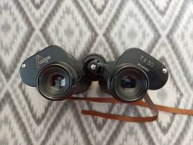 122061 Adams 1955 Binoculars Japan Field Coated Quick Focus 7x50 Case