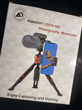 Adasion 765756262859 12x56 Hd Monocular Telescope With Smartphone Adapter Upgraded Tripod