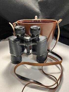 060357 Agfa Vintage 10x40 Binoculars Made In Germany With Leather Case