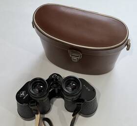 187396 Agfa Vintage Germany Black 8x30 Binoculars In Leather Case No