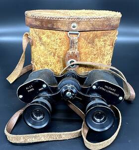 Alce Paris 19672 Ww1/ww2 French Military Extra Lumineuse Binoculars And Case