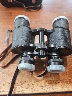 443420 Amc Lightweight Binoculars 7x35 Japan Coated Optics Mcm Vintage Leather Case