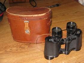 56477 Amico Vintage Coated Lens 8 X 30 Field 7.5 #56477 Binoculars In Leather Case