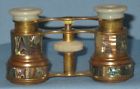 Antique Original Mother--pearl Finish Opera Abalone Glasses French Brass