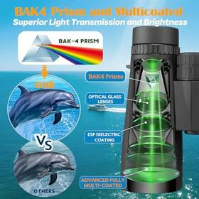 Bak4 Asacam 008678917026 10x42 Hd Binoculars Prism Lightweight Low Light Vision - Black