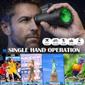 Asacam 008678948754 80x100 Monocular Telescope High Powered For Smartphone Hd - Black