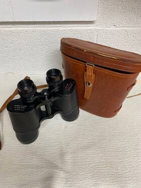 T-7717 Atcolux Vintage Black 7 X 50 Model Binoculars With Case