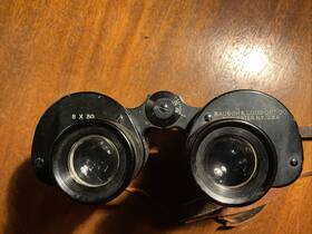211195 Bausch And Lomb Vintage Binoculars 8x30 With Leather Strap Case
