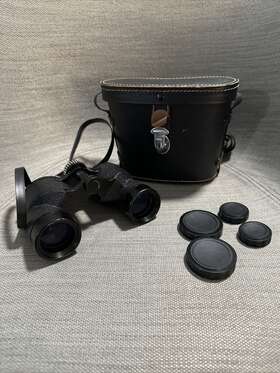S31-679 Belmont Vintage Field Glasses Binoculars Extra Wide Angle With Zoom 7x35 Case