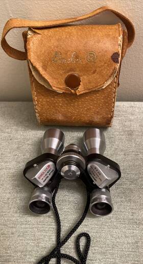 16357 Binolux Vintage Binoculars Theater Opera Glasses 8x20 Leather Case Made In Japan