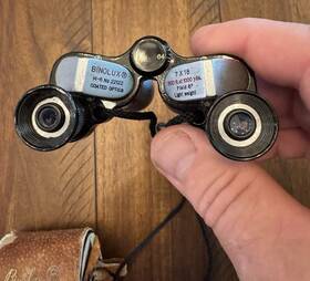 22122 Binolux Vintage M6 Mini Binoculars 7x18 No. 300 Ft. 1000 Yards