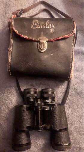 40676 Binolux Vintage 7x35 Binoculars With Case Strap Great Condition