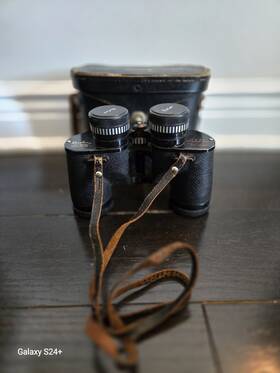Binolux 495254 Vintage Binoculars 7x35 With Leather Case No Z -