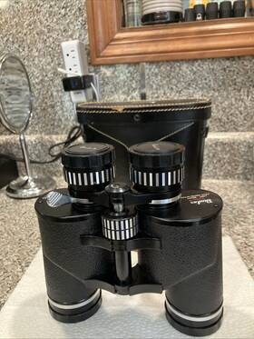 Z70-41467 Binolux Binoculars 7.5x15x40 Wide Angle Zoom # With Case - Vintage
