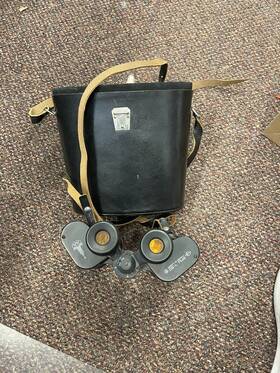 370623 Bpc Leather Bound Russian Vintage 7x50 Binoculars With Case