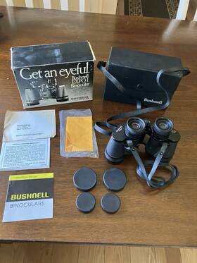 13-3406 Bushnell Vintage Expo 1 Binoculars 7 X 35 357 1000ft Insta Focus With Case Paper