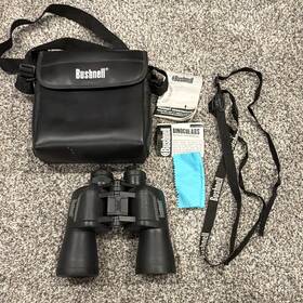 Bushnell 70-1050 Powerview 10x50 Porro Prism Binoculars Coated Black With Case Strap