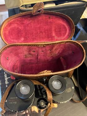 80341 Bushnell Vintage 1954 Rose Bowl Binoculars With Original Case