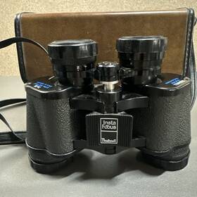 M2217 Bushnell Vtg Sportview Binoculars Insta Focus Og Case 7x35 Extra Wide Angle 1986