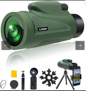 C-don 916961097679 12x50 Monocular Telescope Waterproof Prism Fmc For Bird Watching