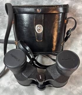60490 Canon 7x35 7.5 Wide Angle Binoculars Coated Optics W Case Made In Japan