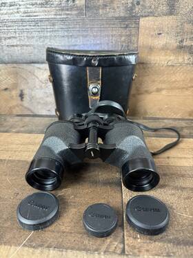 61213 Canon Vintage 8x30 Coated Binoculars With Case 75 Degrees Leather