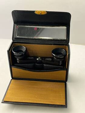 1474373 Carl Zeiss Jena Antique / Vintage Binoculars With Case Theatis 35x15