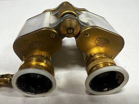 400858 Carl Zeiss Jena Teleater Gilt Brass And Pearl Opera Binoculars 3x13.5 Early 1900