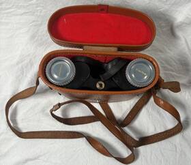 42-19371 Carton Vintage Coated Optics Binoculars 8x30 Black With Case Untested