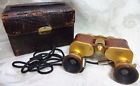 Case Antique Leather Binoculars Theater Carl Opera Original Zeiss Glasses