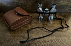 25664 Columbia Coated Products Vintage Japan Miniature Binoculars 8 X 20 In Case Rare
