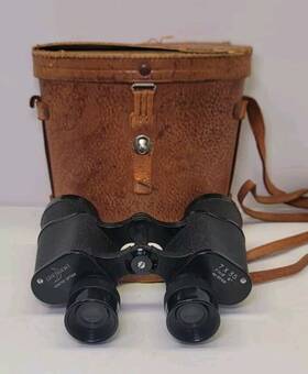 35108 Crescent High Quality #35108 7x35 Vintage Binoculars With Leather Case