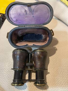 B06ch Emil Busch Rathenow Antique Wwi Field Binoculars W Leather Case Germany