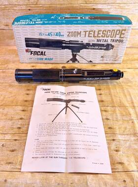 Focal 20-20-64 C Zoom Telescope 15 X 45 45mm Missing Tripod Vintage