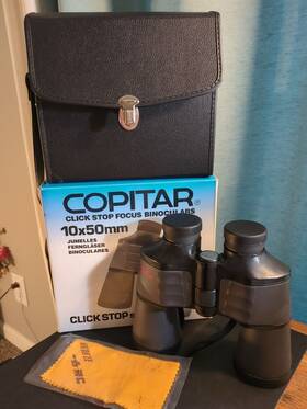 Sw-105 Focus Copitar Click Stop 10x50 Mm Binoculars Made In Japan Vintage See Clearly