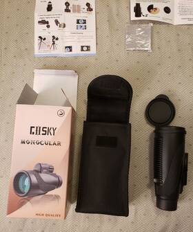607994607 Gosky Titan 12x50 High Power Prism Monocular And Quick Smartphone Holder - Black