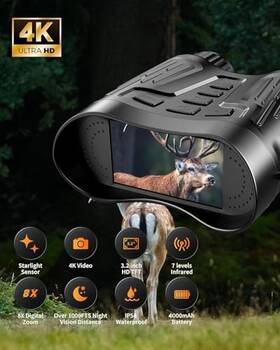 Gthunder 710638449392 Night Vision Goggles - 1315ft 4k Binoculars Adults 8x Digital Zoom