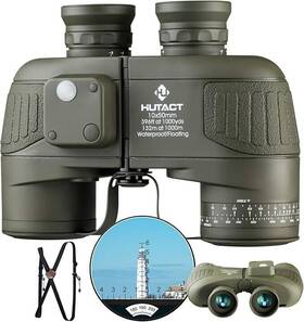 Htk-63a Hutact 10x50 Marine Binoculars Waterproof With Rangefinder Compass For Hunting Boating