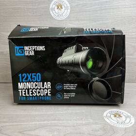 X002opn15b Inceptions Gear Ig Monocular Telescope 12x50 For Smartphone Set With Holder And Case