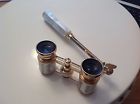 J-b19 Selsi Vintage Mother Of Pearl Gold 2.5 X Opera Glasses Binoculars Handle
