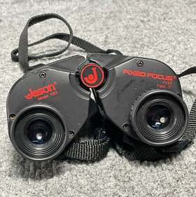 1193 Jason Binoculars Fixed Focus 7x25 Field 7 In Black Color With Case