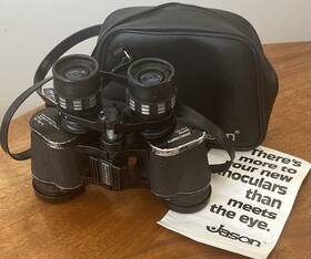 253f Jason Empire Binoculars Model 7x - 15x Zoom Fast Focus Soft Case Japan