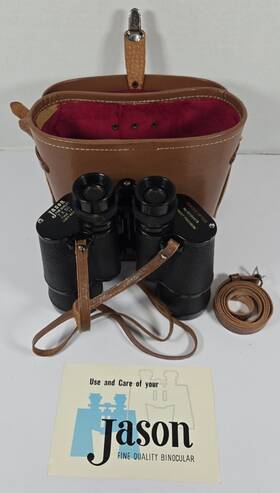 J-b177 Jason Vintage 7x50 Fine Quality Binoculars Coated Lenses With Case Model