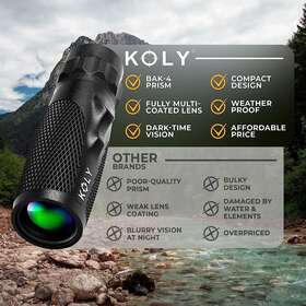 Bak-4 Koly 313115546500 Prism 10x25 Monocular Telescope Compact Weather Resistant Scope With Snak